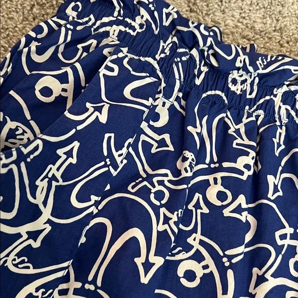 Lilly Pulitzer Blue Anchor Skirt Small Elastic Waist Pockets Coastal Nautical - Picture 6 of 16